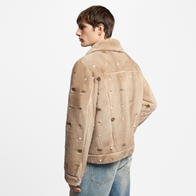 Made To Order Embellished Mink Trucker Jacket 5