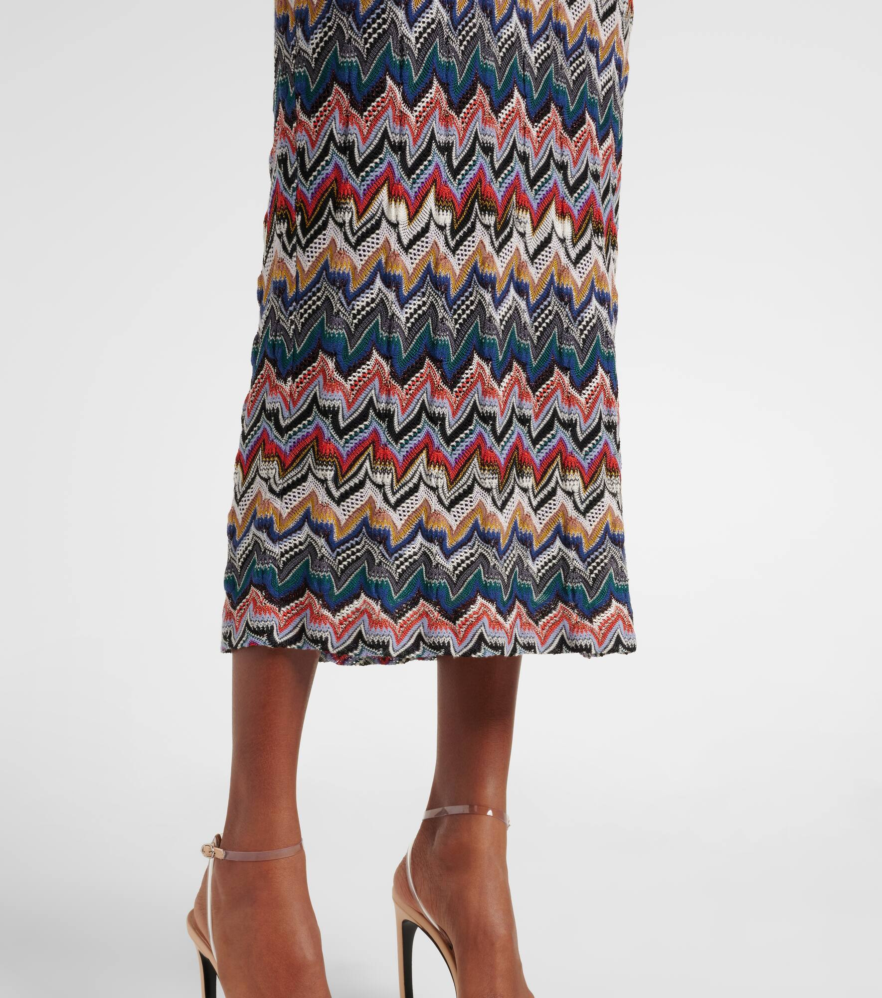 Zigzag lamé midi dress - 6