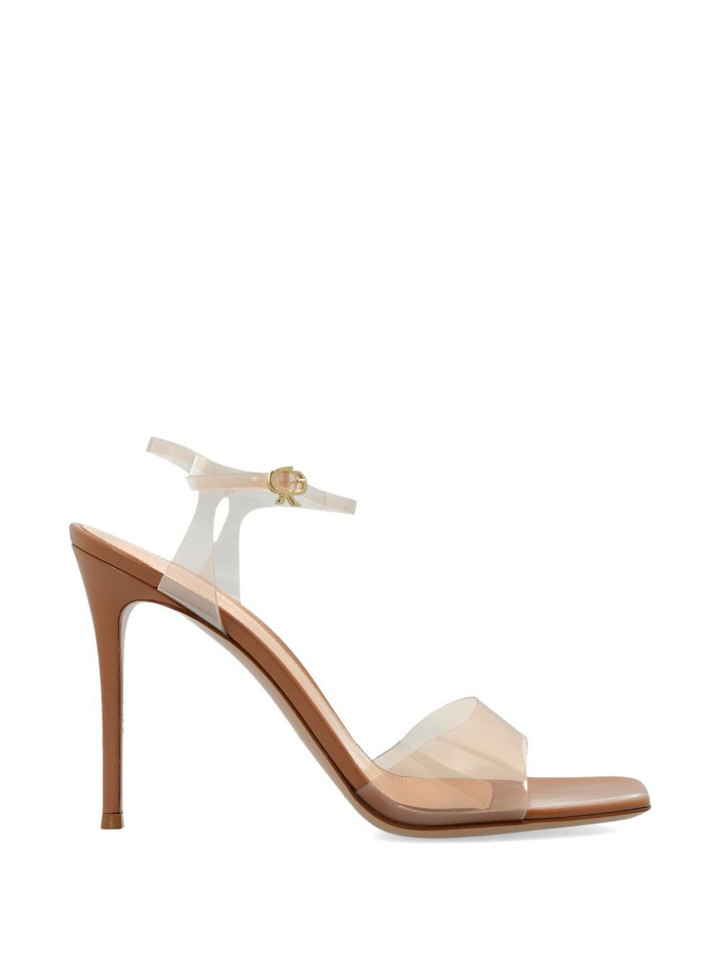 Cher square toe leather heeled sandals 1