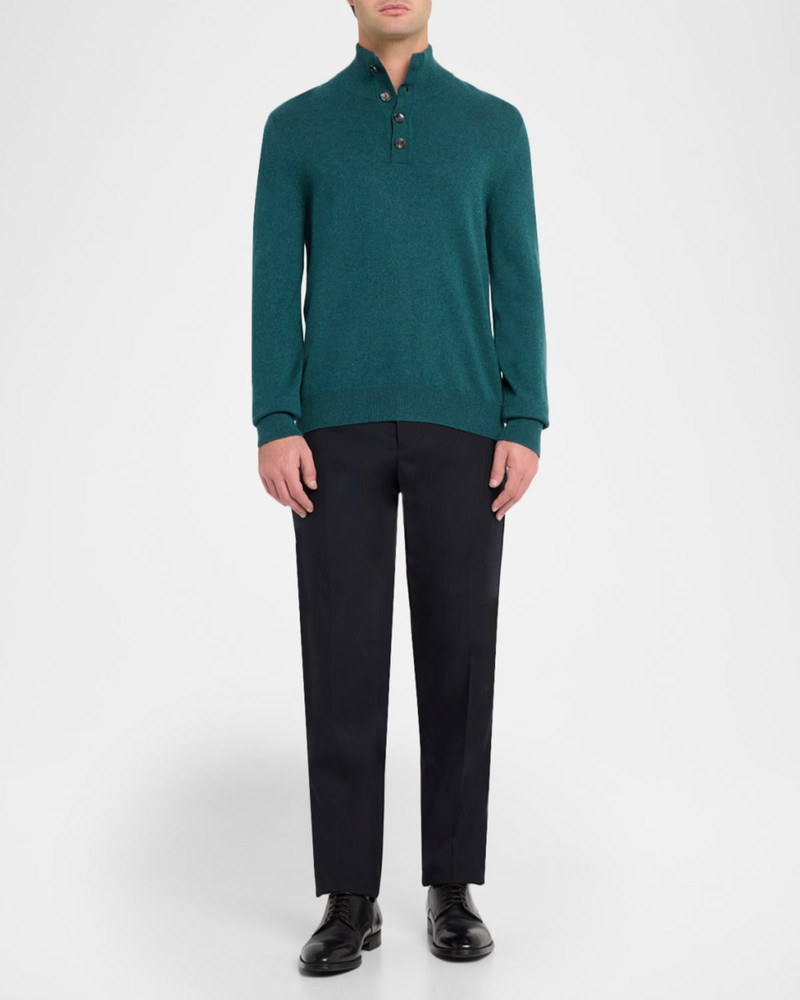 Brioni Men's Cashmere Knit Mock Neck Half-Placket Sweater outlook