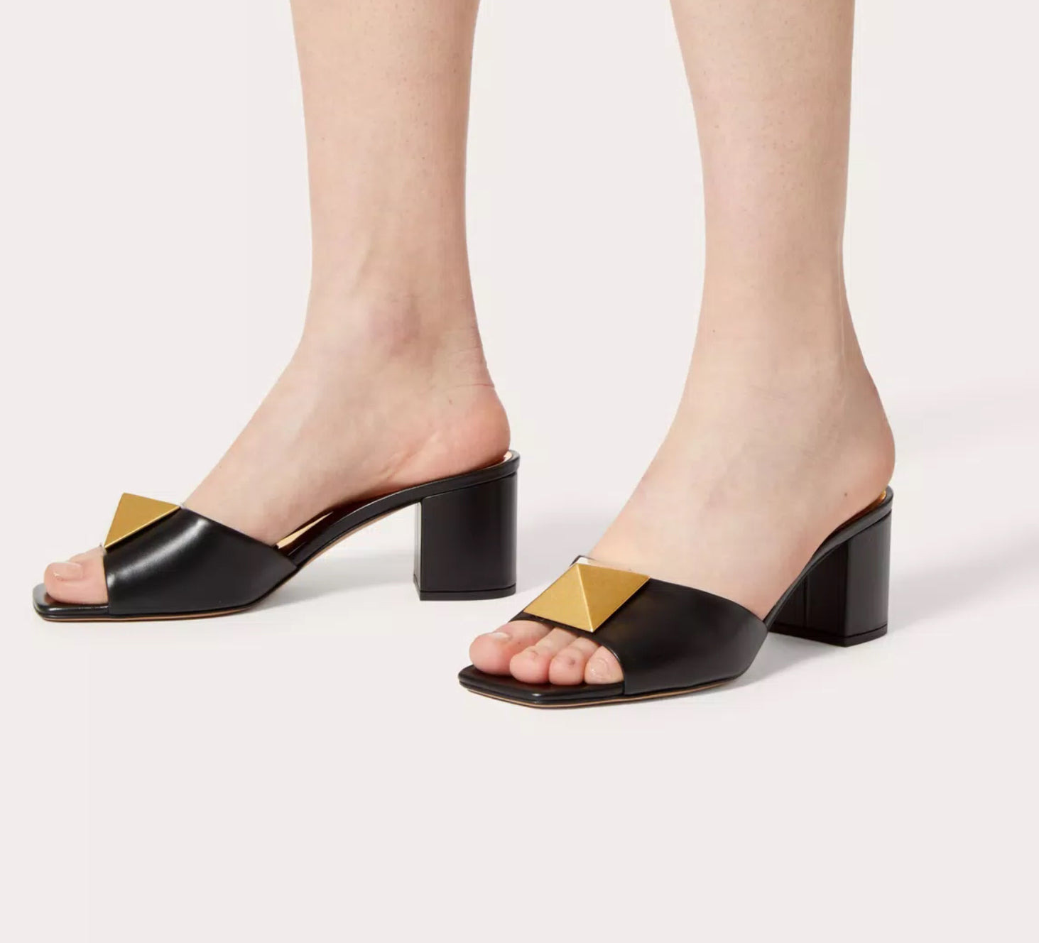 Valentino One Stud Slide Sandals - 4
