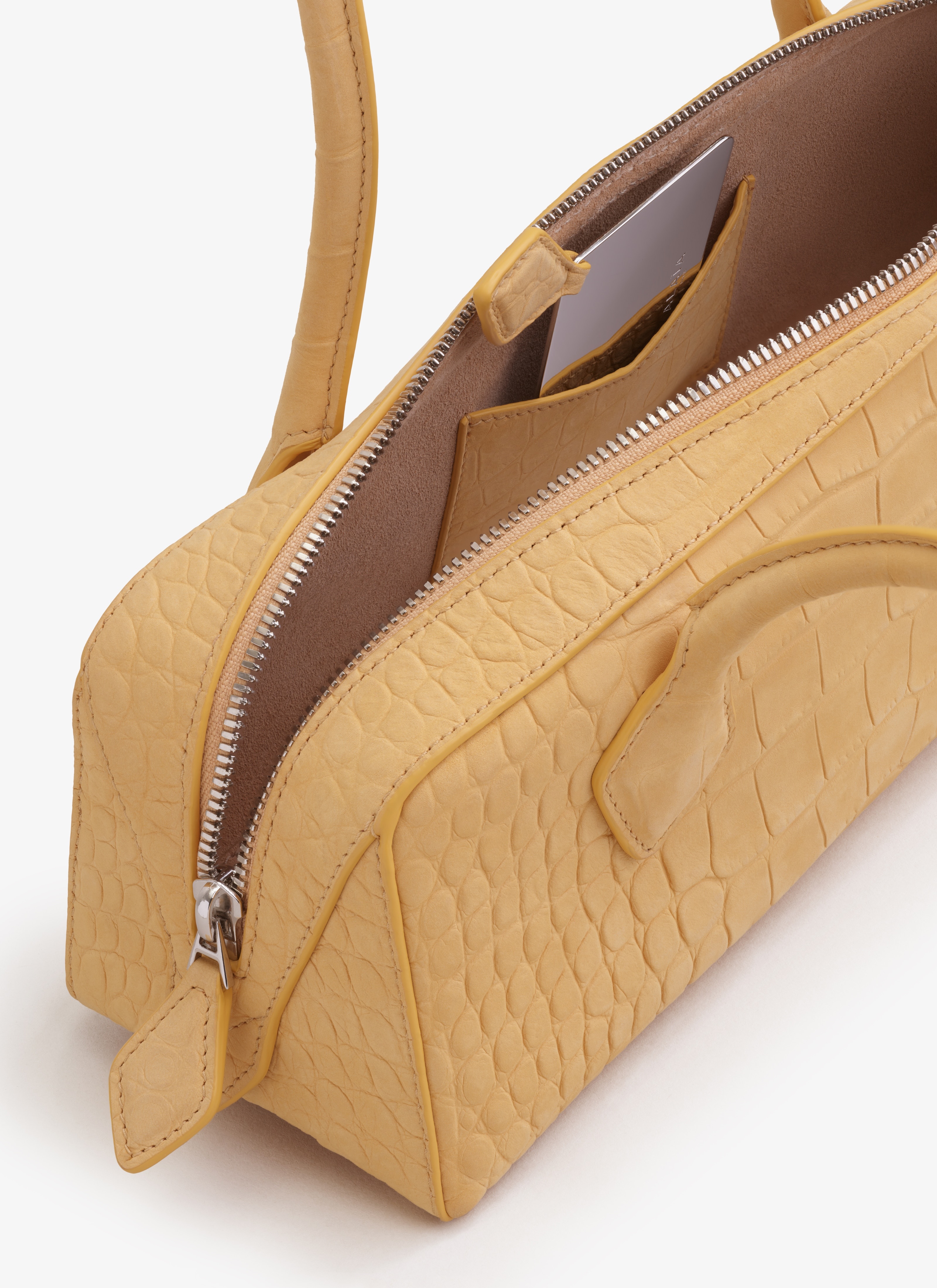 LE TECKEL MEDIUM BAG IN CROCO EMBOSSED NUBUK - 3