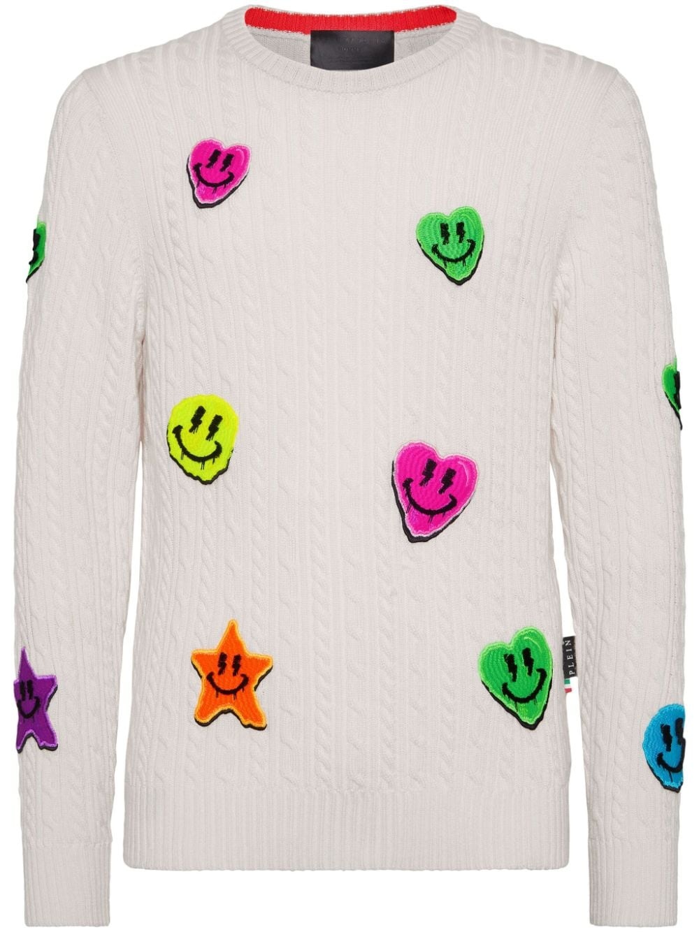 appliquÃ© cable-knit jumper - 1