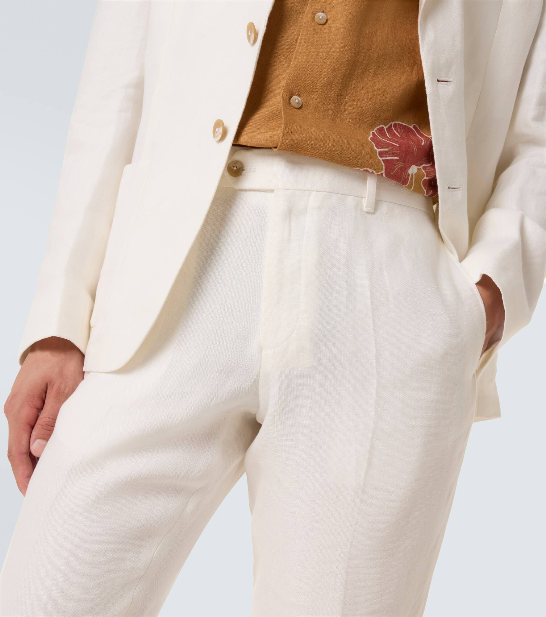 Affonso linen straight pants - 5