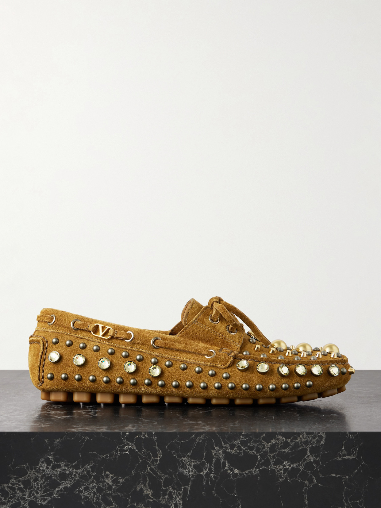 Fastaway Embellished Suede Loafers - 1