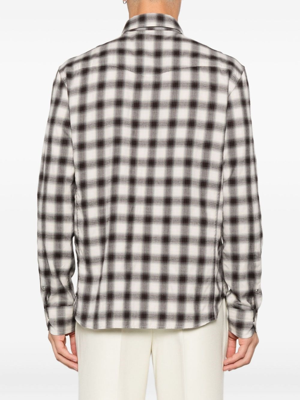 Cotton blend checked shirt - 4