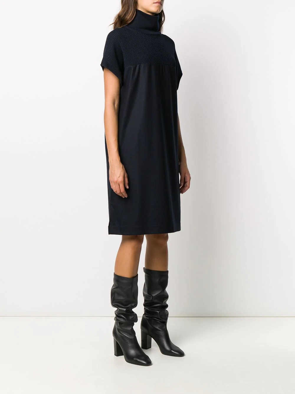 roll neck knit dress - 3