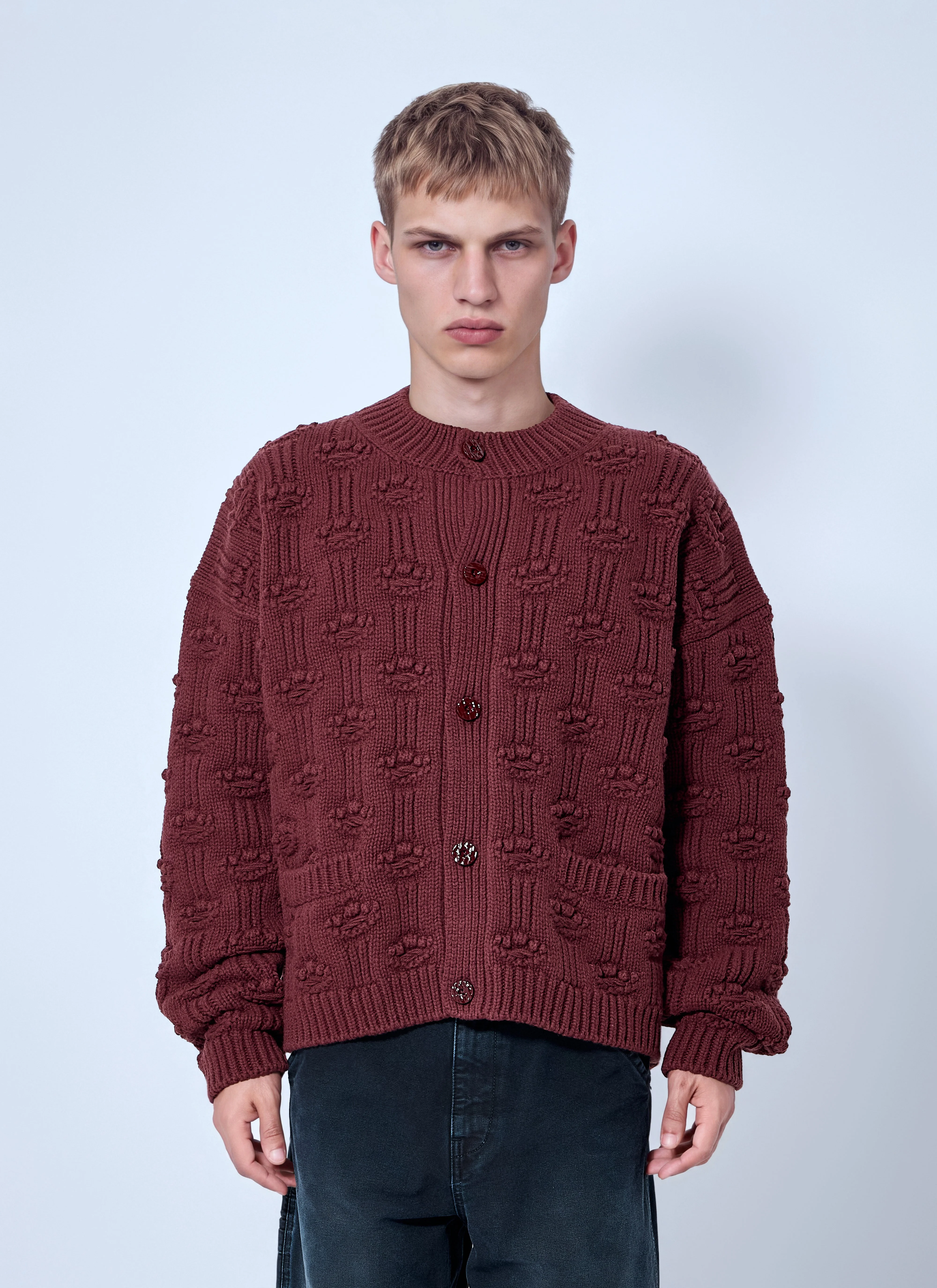 Marni Men Textured Knit Cardigan - 1
