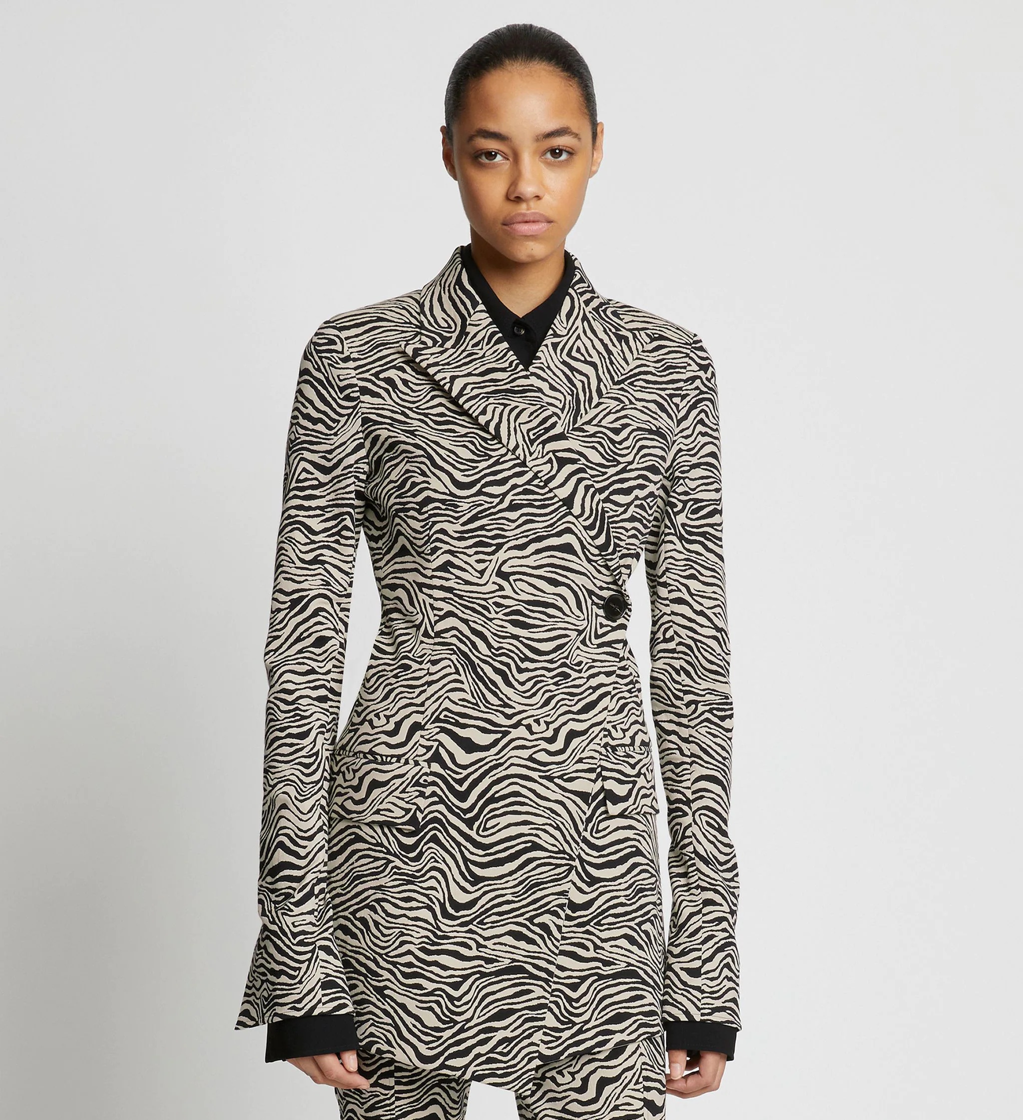 Stretch Zebra Jacquard Blazer - 2
