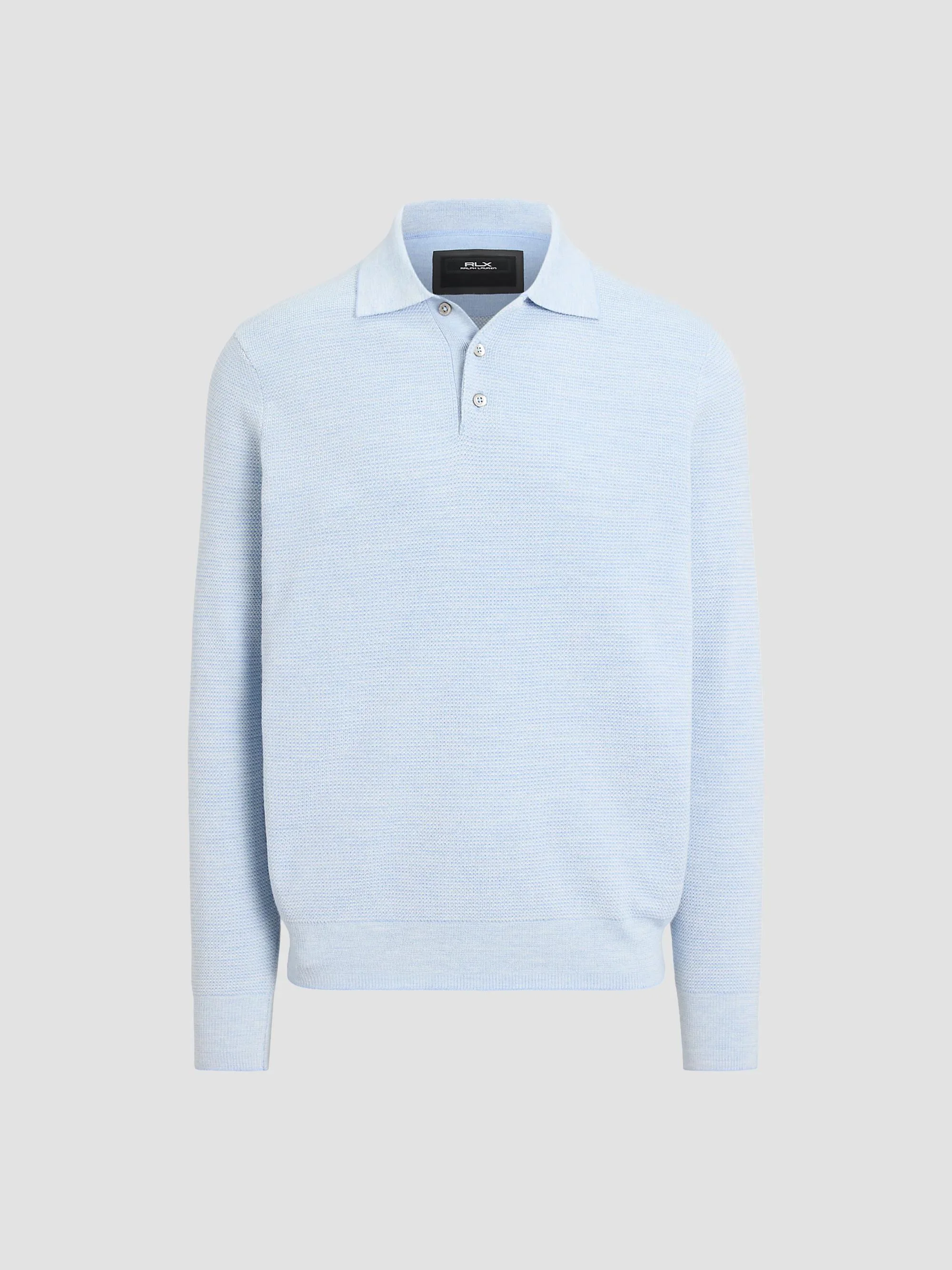 Men's Striped Performance Wool-Blend Polo Sweater - Blue Combo - 1
