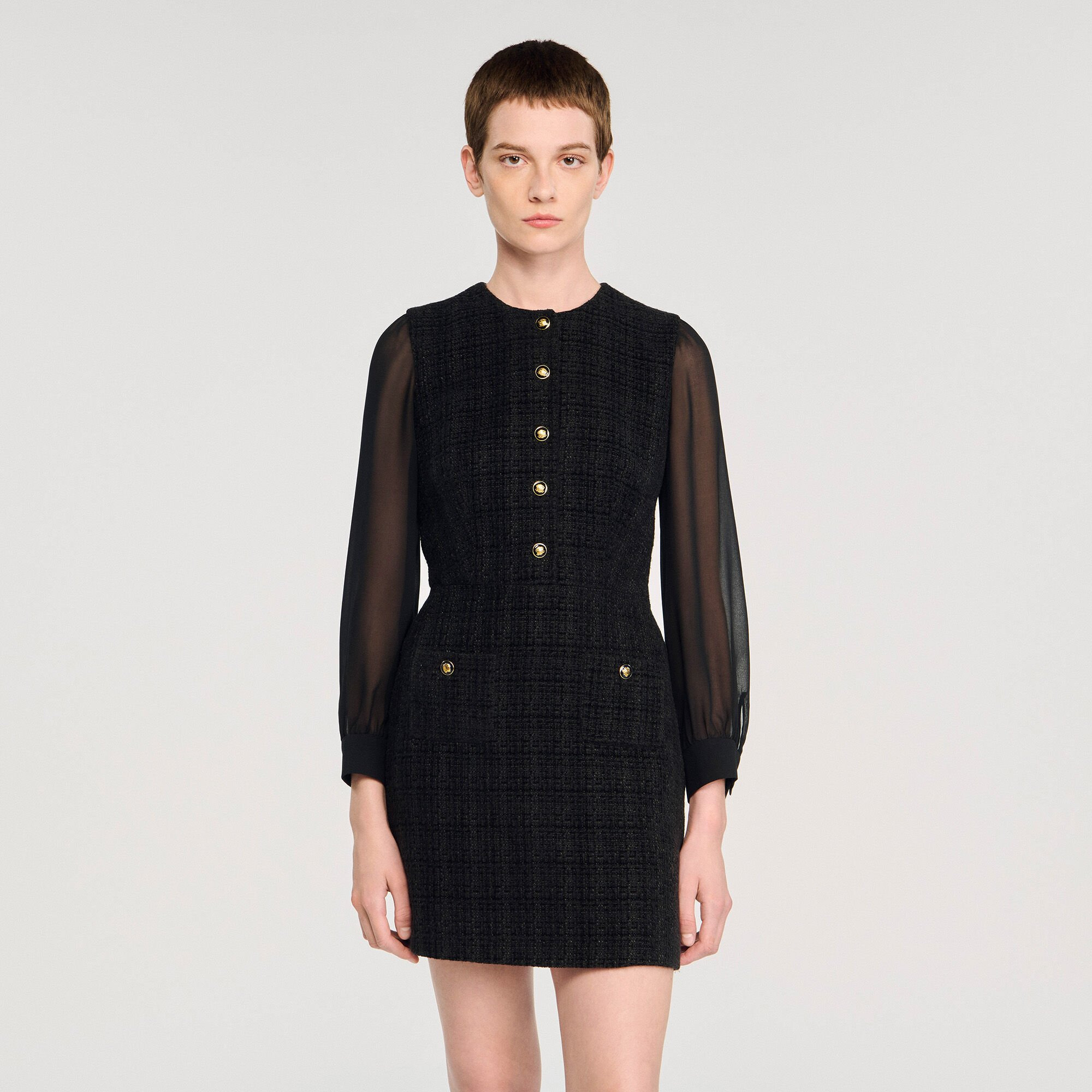 LONG-SLEEVED MINI DRESS - 4