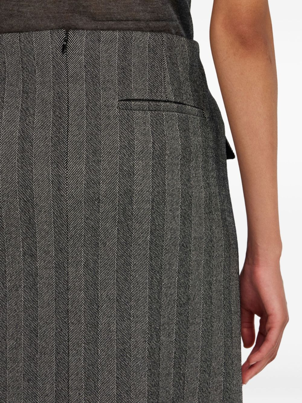 pinstripe flap-pocket mini skirt - 5