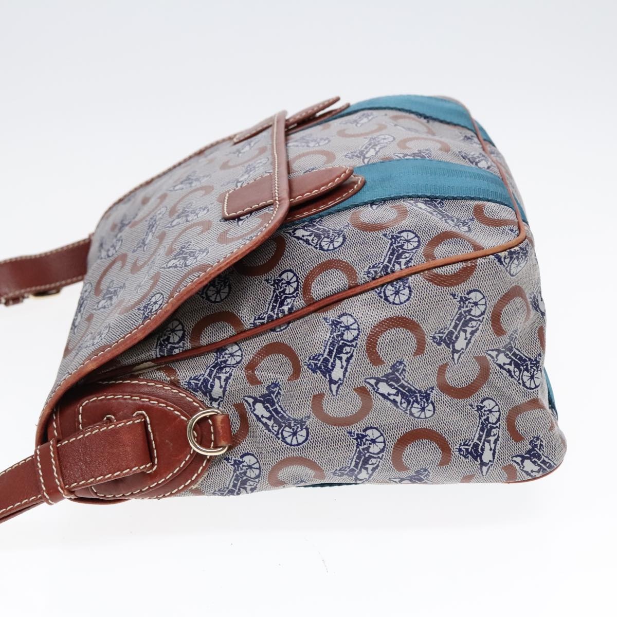 CELINE C Sulky Shoulder Bag Pvc Gray Brown Gold - 4