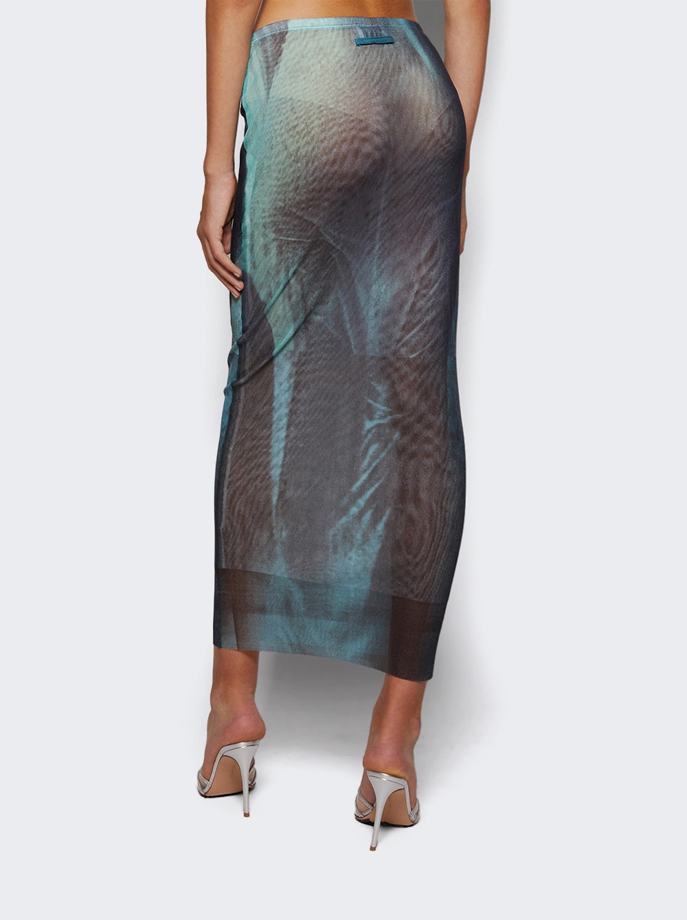 Mesh Long Skirt Water Print - 4