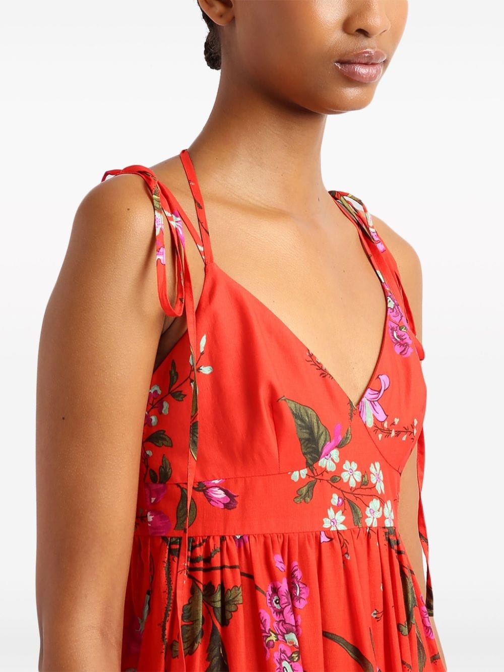 floral-print tiered dress - 4