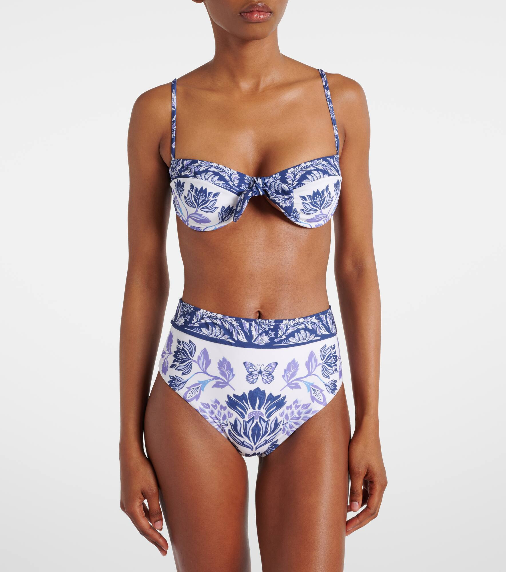 Floral high-rise bikini bottoms - 2