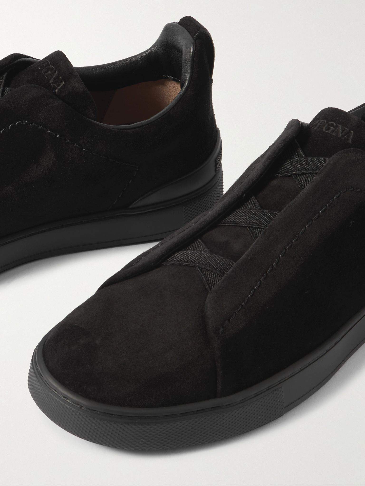 Triple Stitch™ Suede Slip-On Sneakers Black - 6