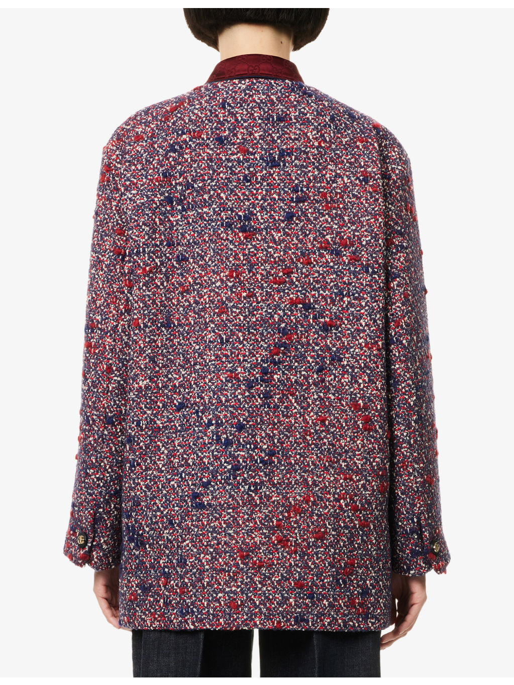 Boucle-Texture Round-Neck Wool-Blend Jacket - 4