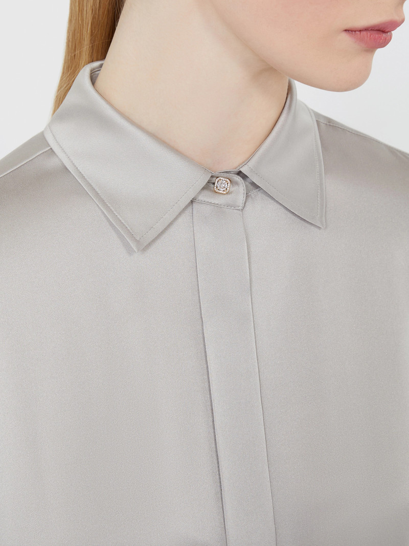 XERO Mannish silk satin shirt - PEARL GREY 5