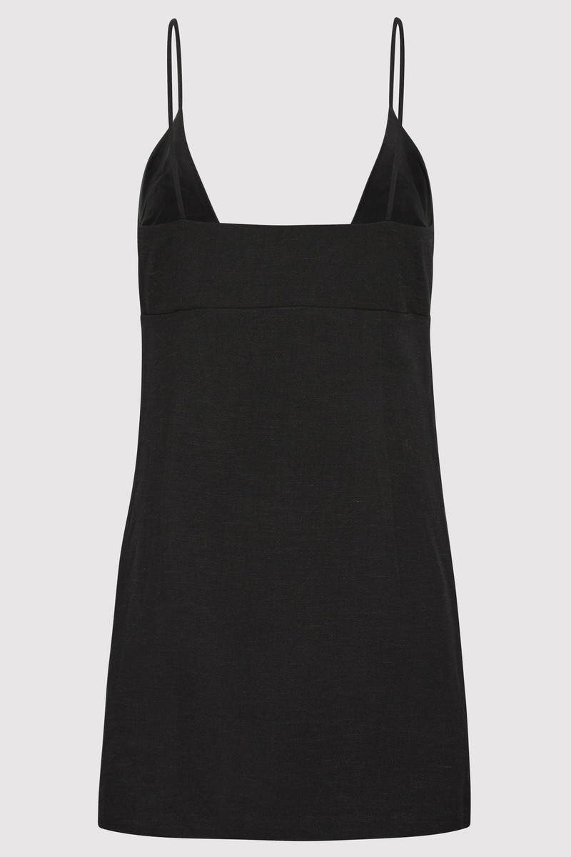 Tie Front Top - Black 1