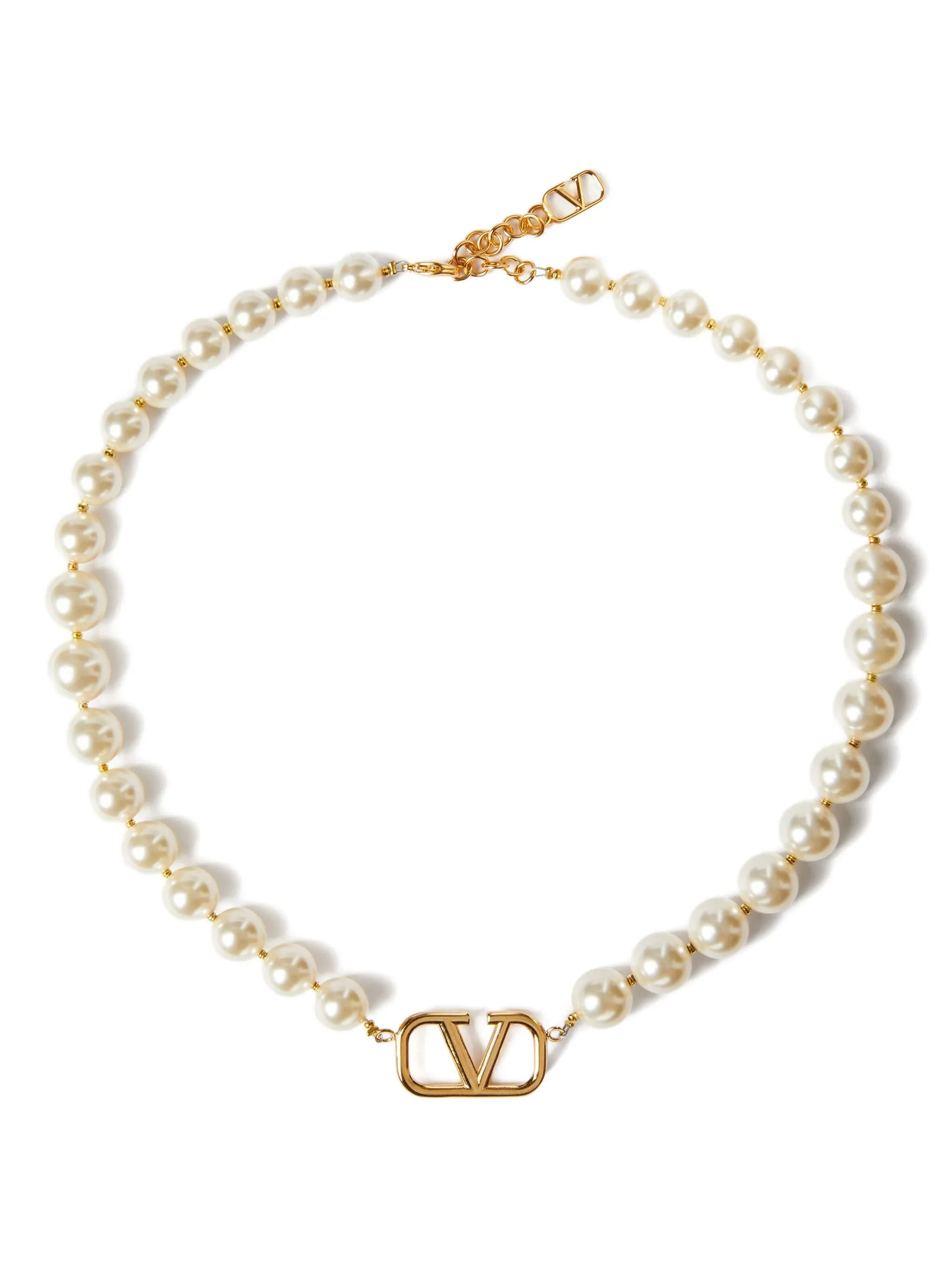 VLogo Signature pearl necklace - 1