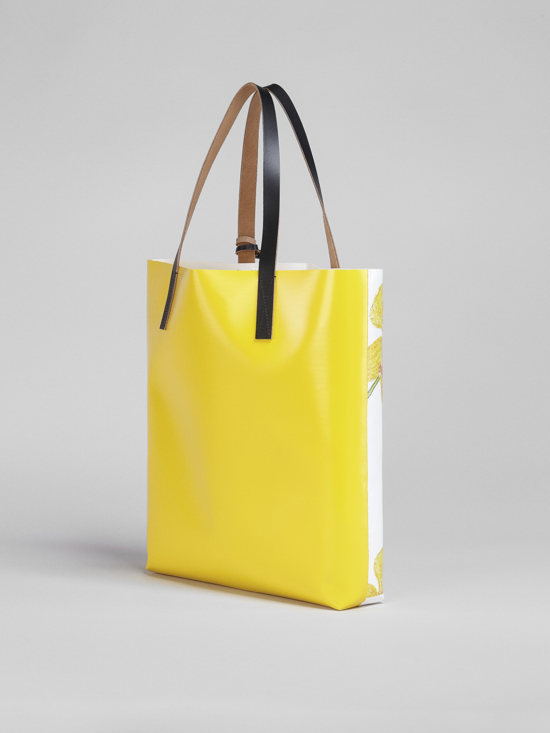 ORCHIDS PRINT YELLOW SHOPPING BAG - 3