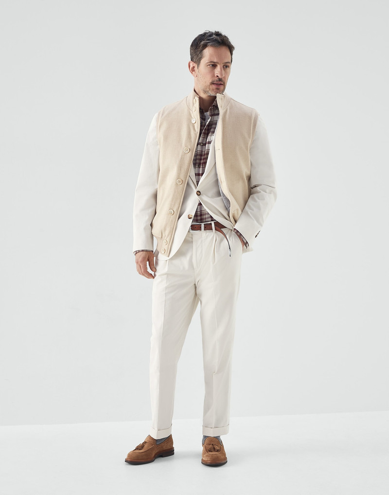 Bonded cashmere beaver cloth outerwear vest with Thermore® padding 5