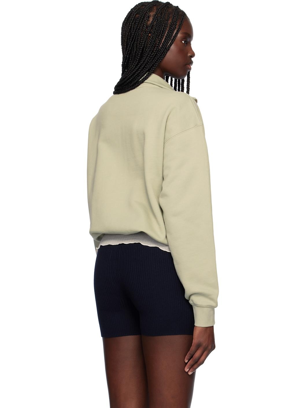 Green Baby Fox Patch Zipped Sweatshirt - 3