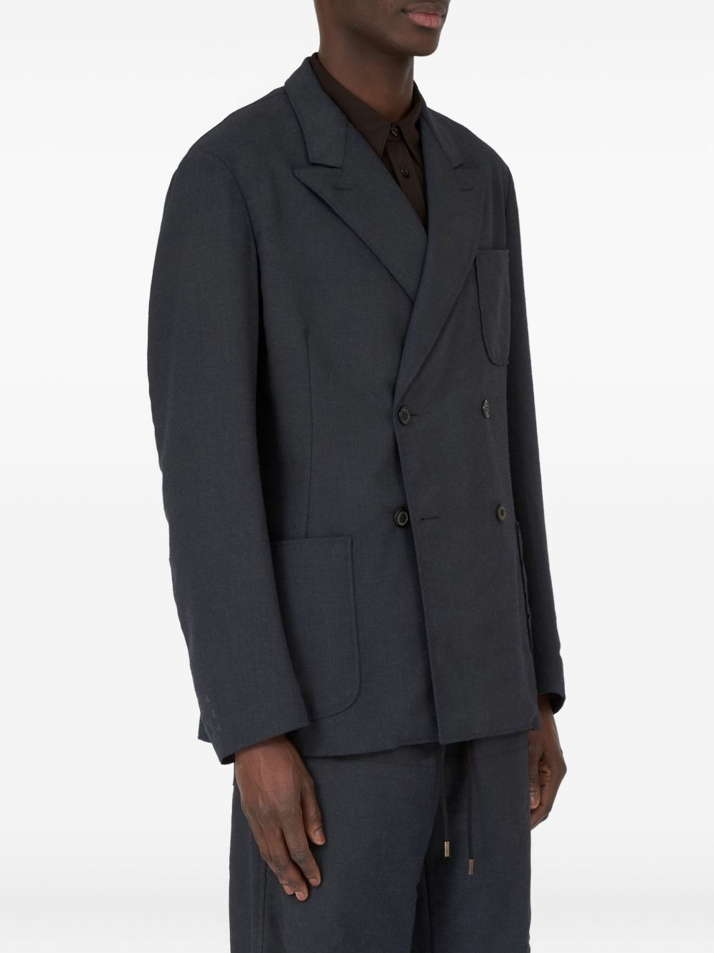 double-breasted patch-pocket jacket - 3