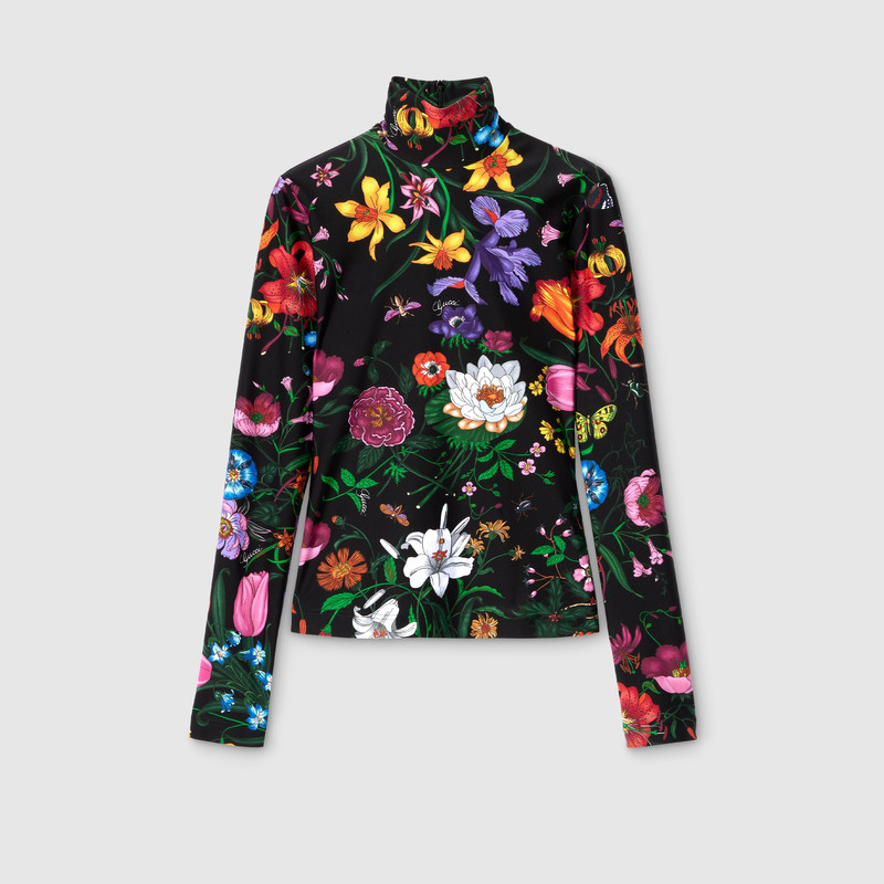 Printed sparkling jersey turtleneck 1