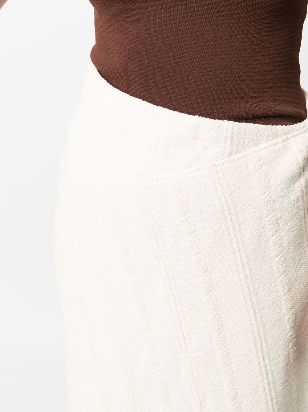 fringed wrap-effect midi skirt - 5