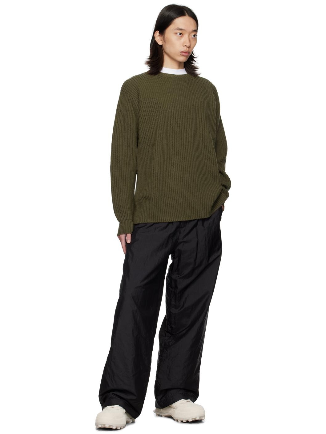 Khaki Ribbed Sweater - 4