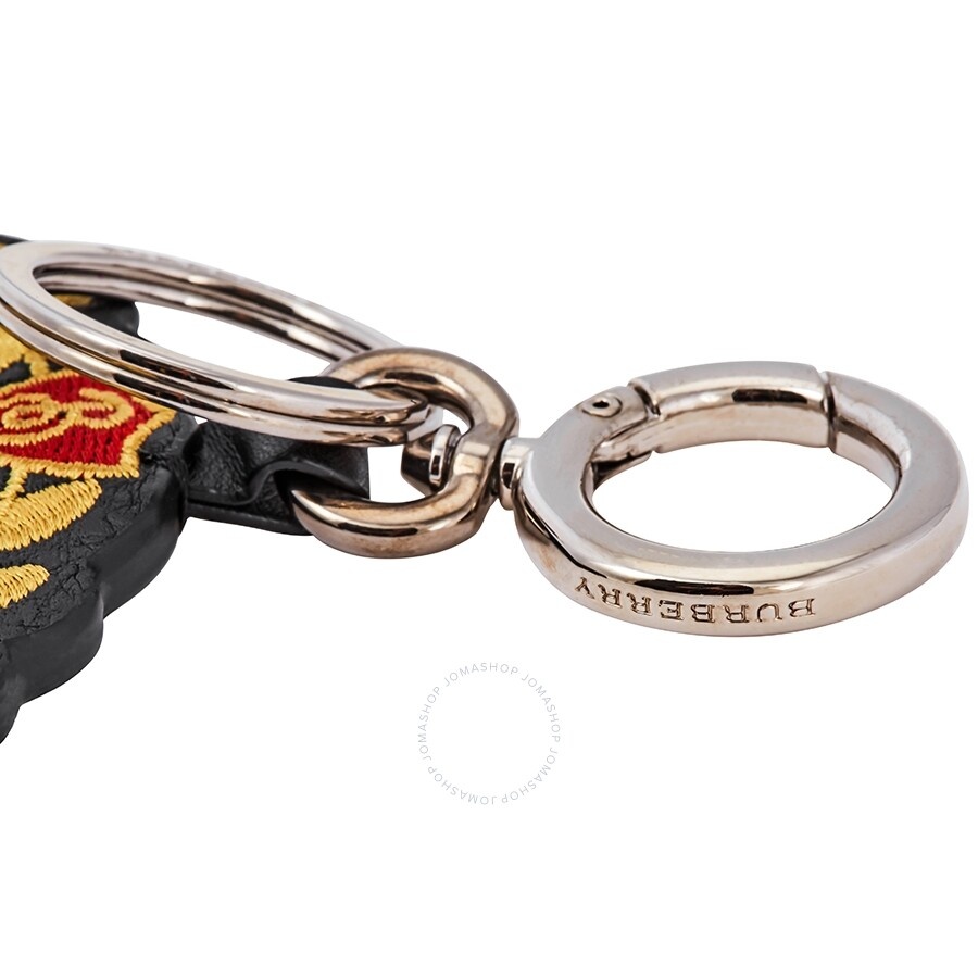 Burberry Embroidered Archive Logo Leather Key Charm - 3