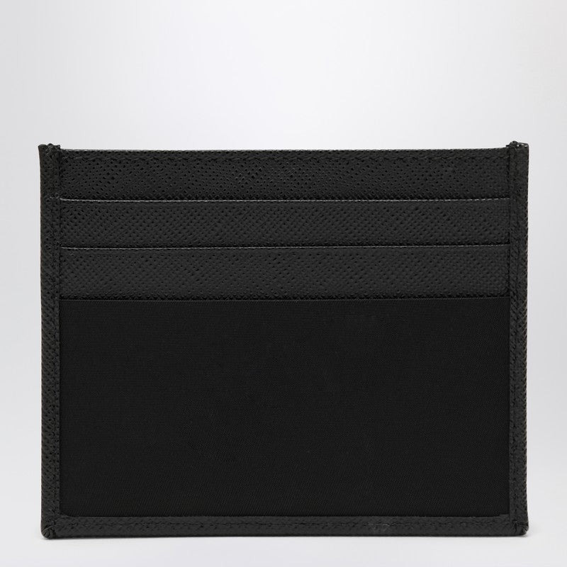 Prada Black Saffiano Card Case With Logo Triangle Men - 2