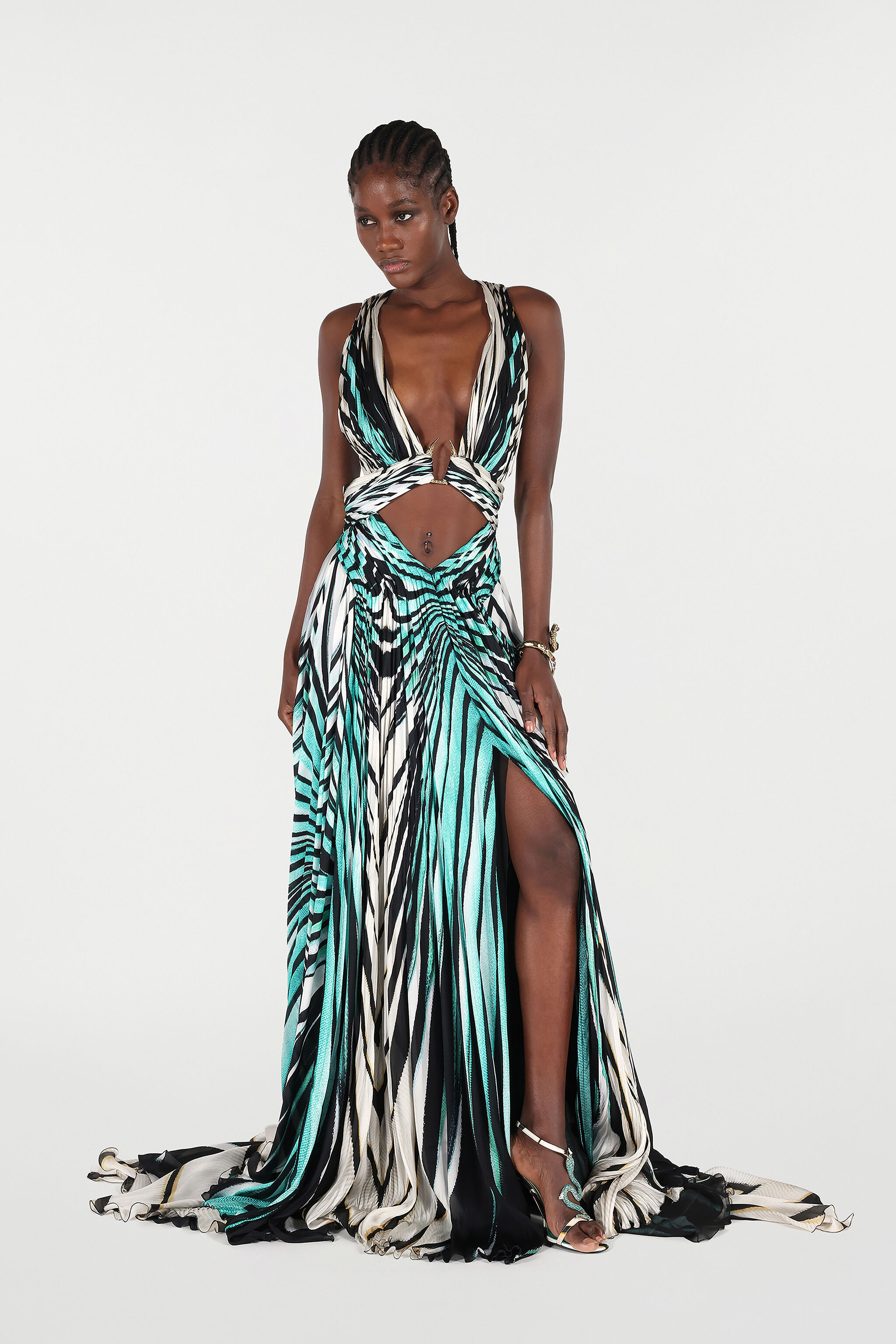 Ray Of Sea Print Maxi Dress Silk - 2