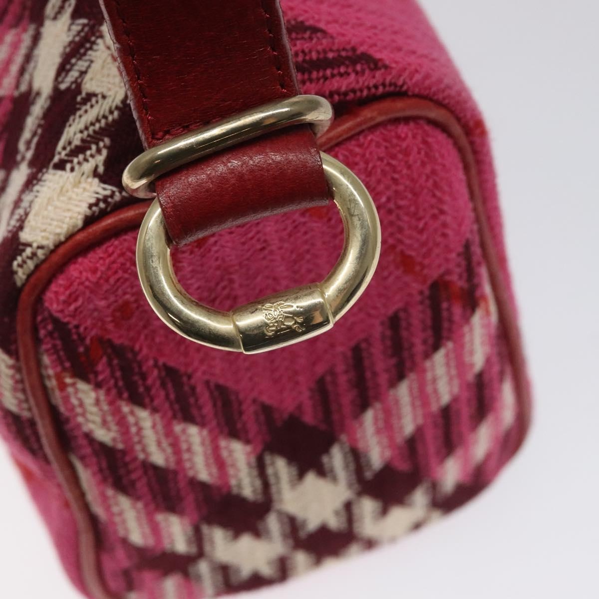 Burberry Nova Check Blue Label Hand Bag Canvas Pink Gold - 9