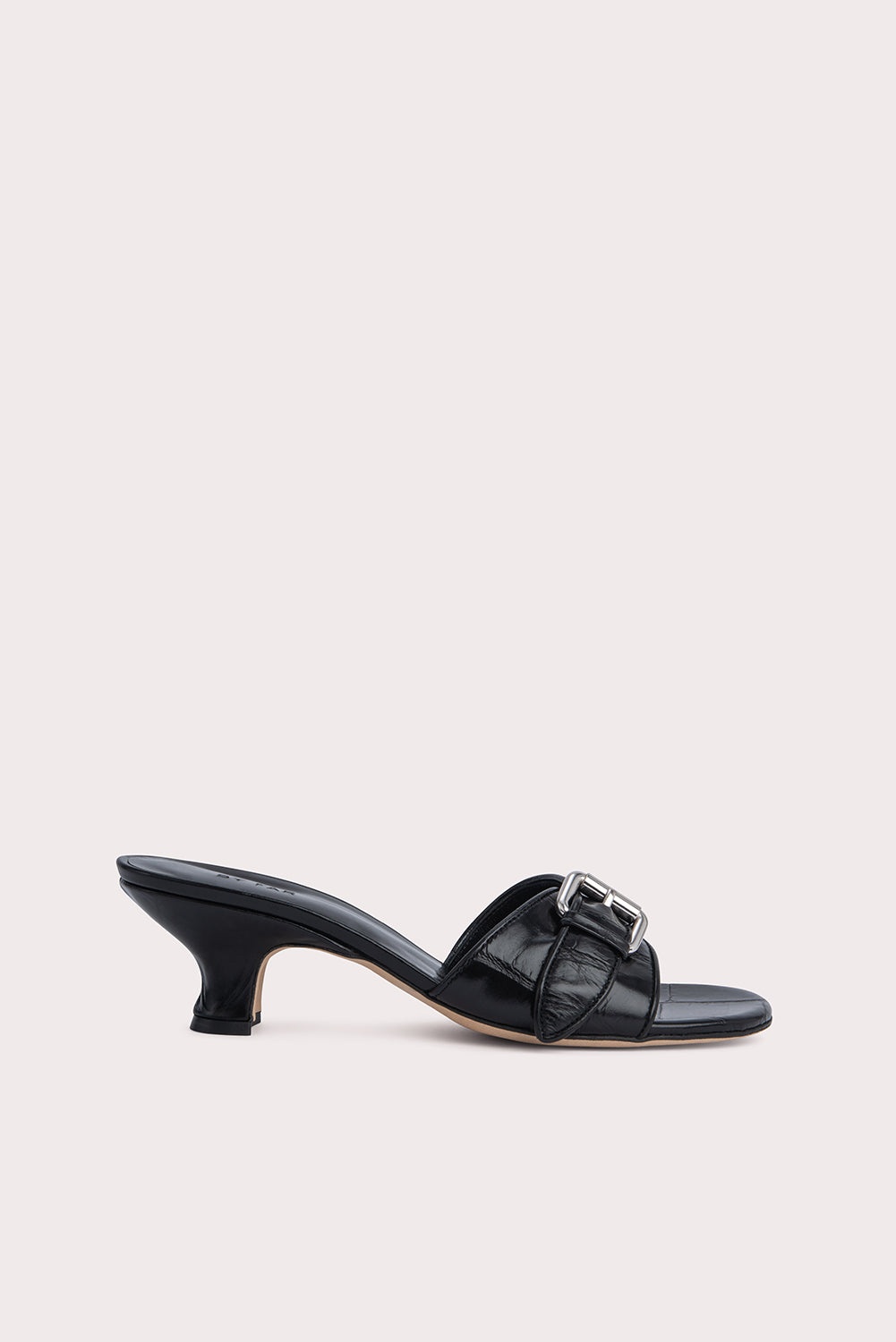 Elton Black Maxi Croco Embossed Leather - 1