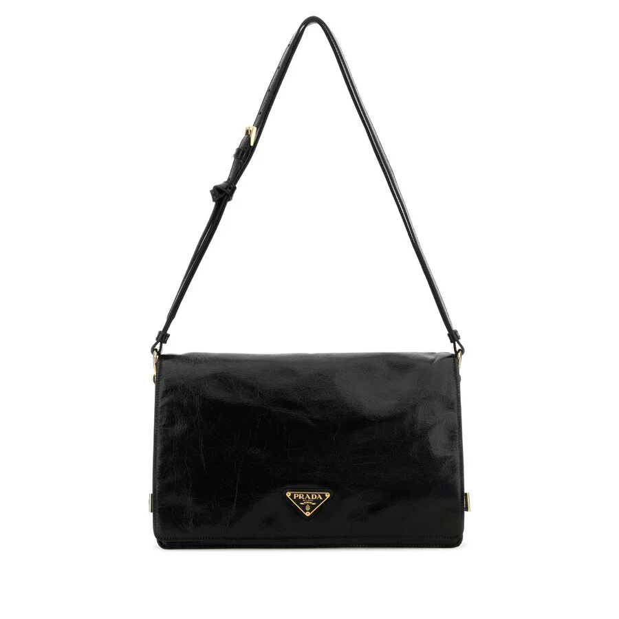 Prada Black Leather Medium Shoulder Bag - 1