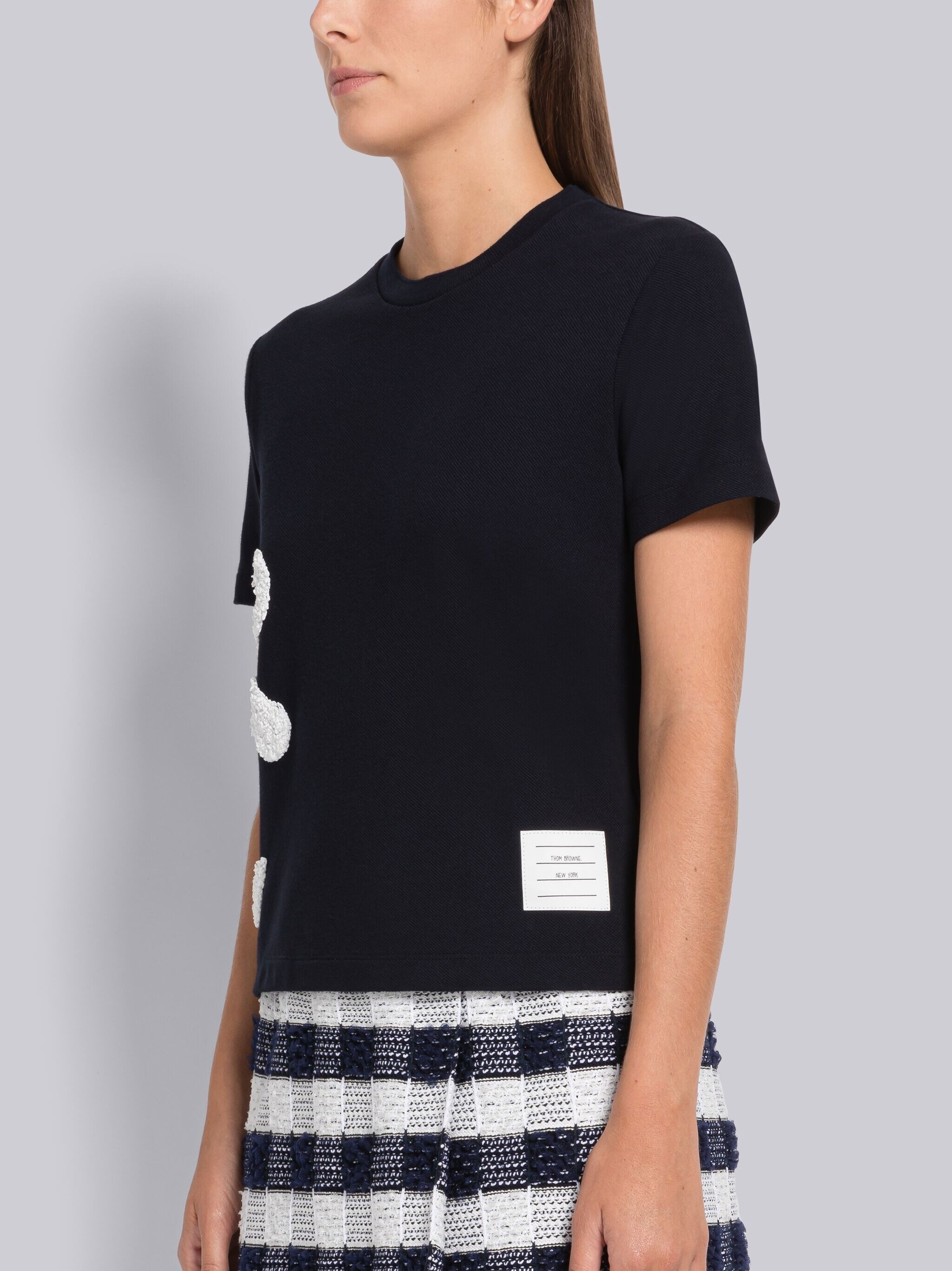 Pique Boucle Anchor Embroidery Tee - 2