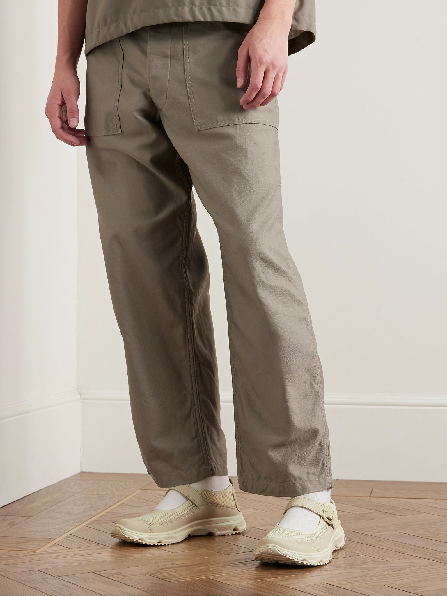 Marie-Jeanne Nubuck-Trimmed Mesh Sneakers Neutral - 2