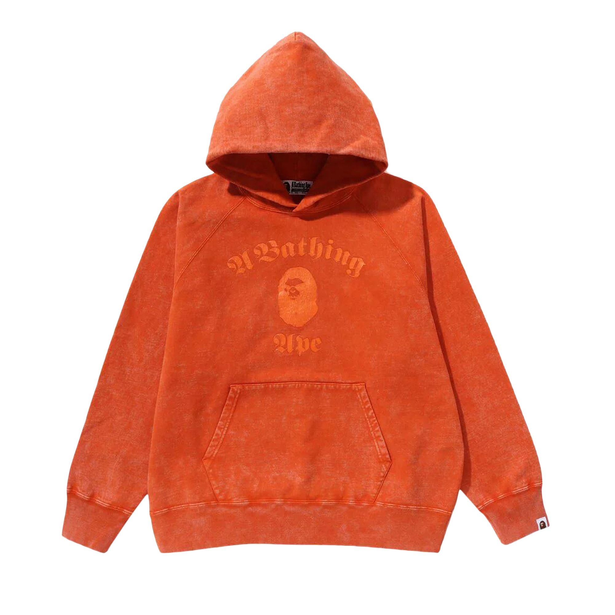 BAPE A Bathing Ape Overdye Pullover Relaxed Fit Hoodie 'Orange' - 1