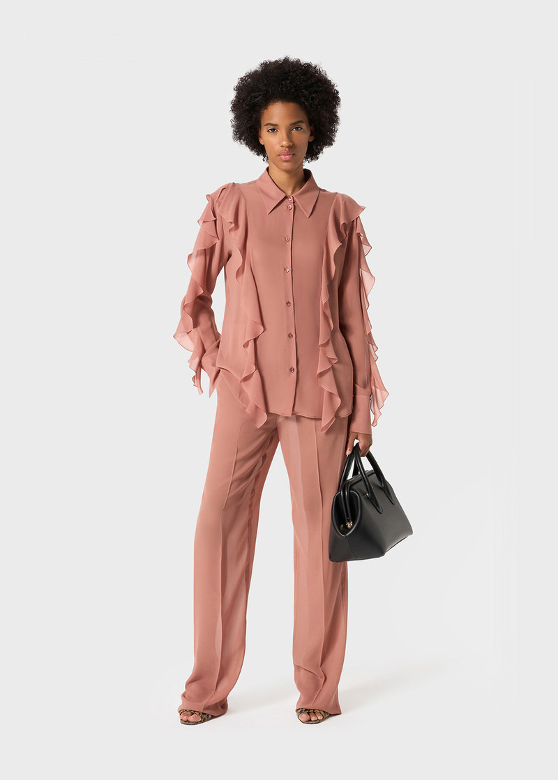 Blumarine SEE-THROUGH GEORGETTE PANTS outlook