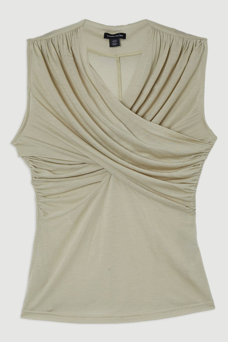 Premium Tencel Jersey Wrap Detail Top 4