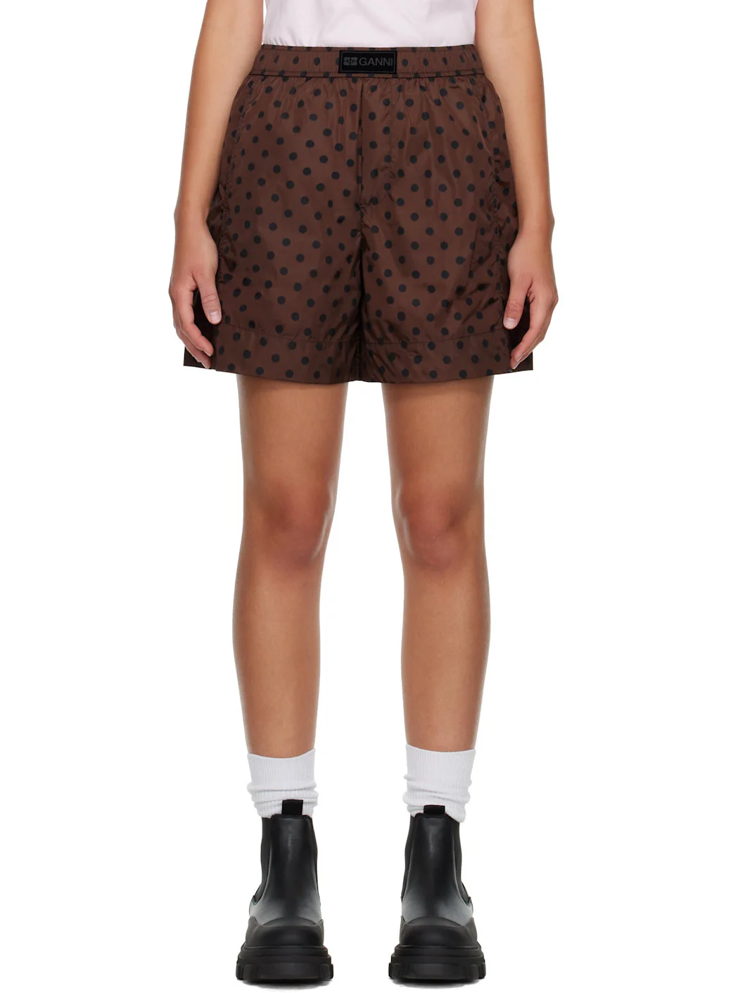 Brown Printed Flyweight Nylon Boxer Shorts - 1