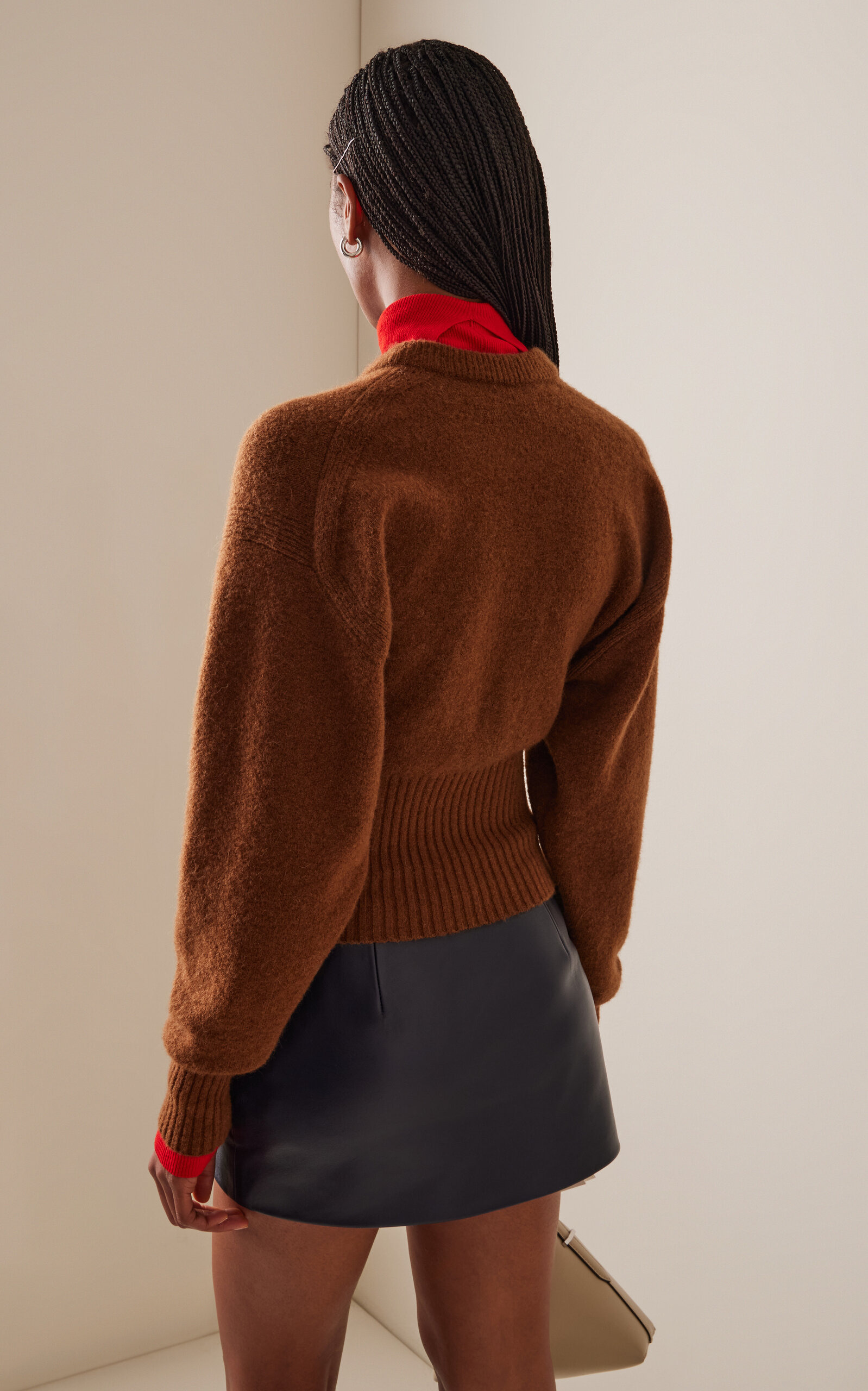 Randi Cropped Wool Sweater brown - 4