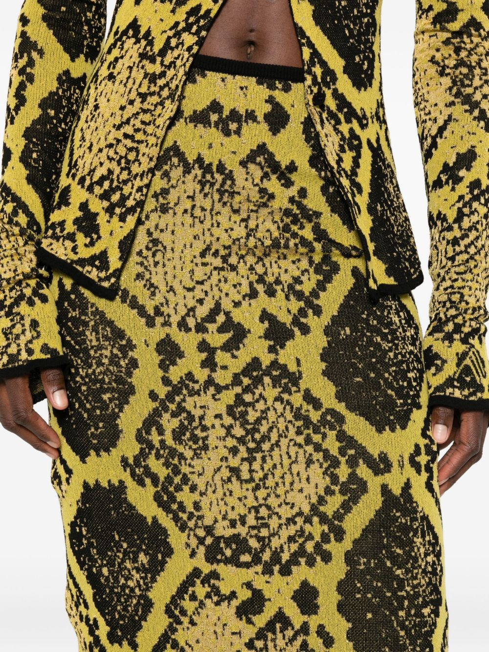 snakeskin-print midi skirt - 5