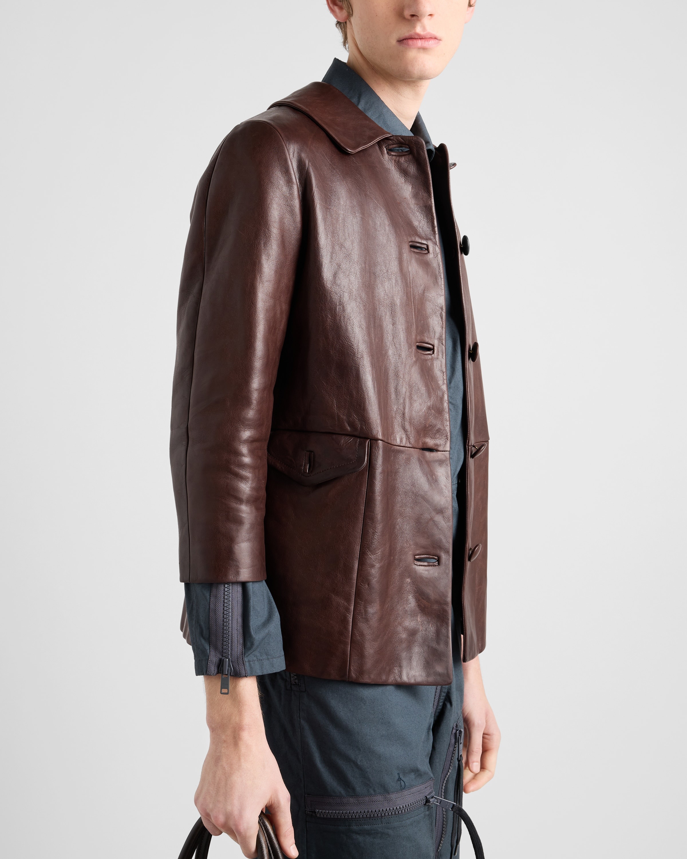 Leather blouson jacket - 6