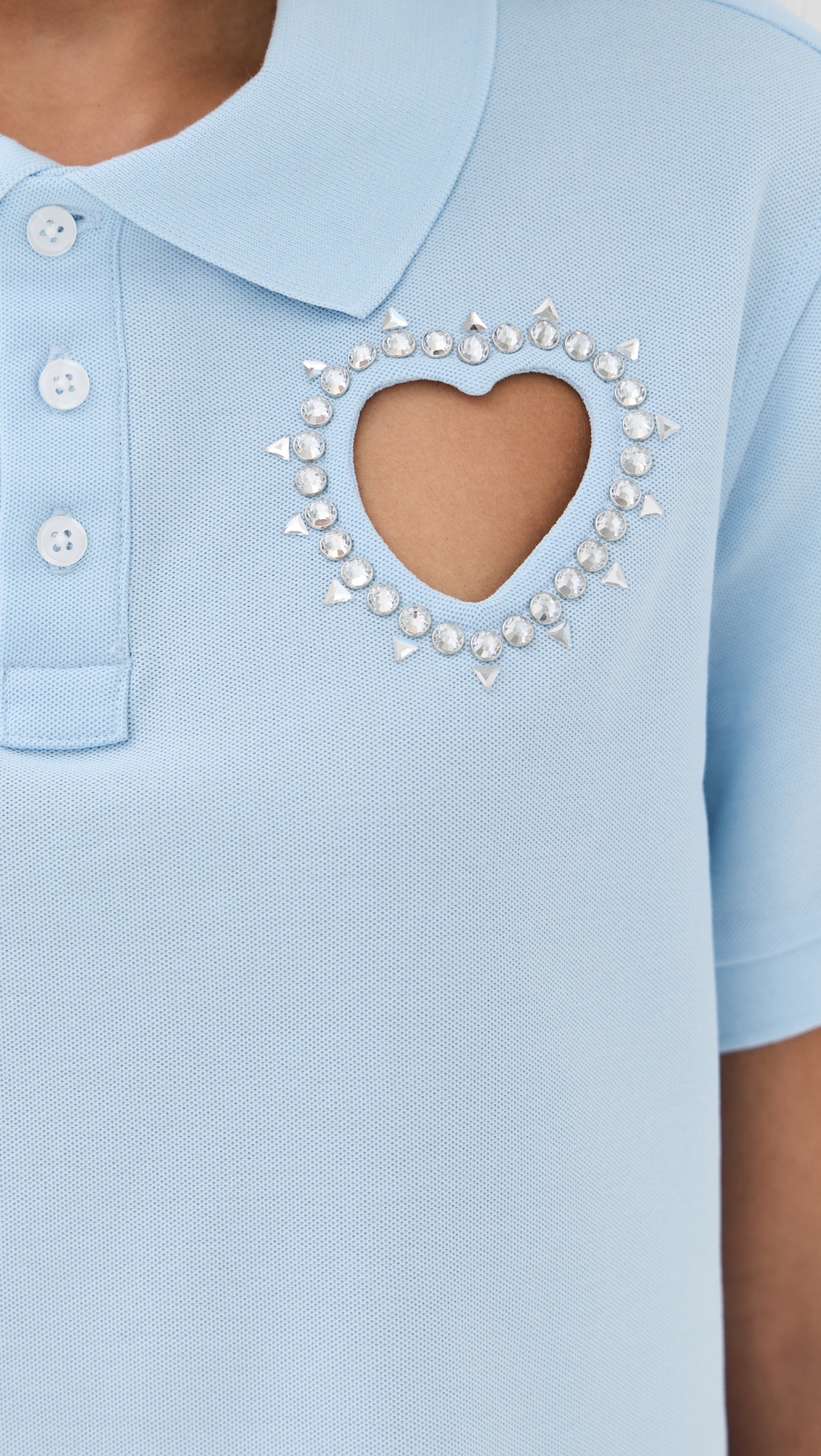 Crystal Heart Cutout Polo Dress - 6