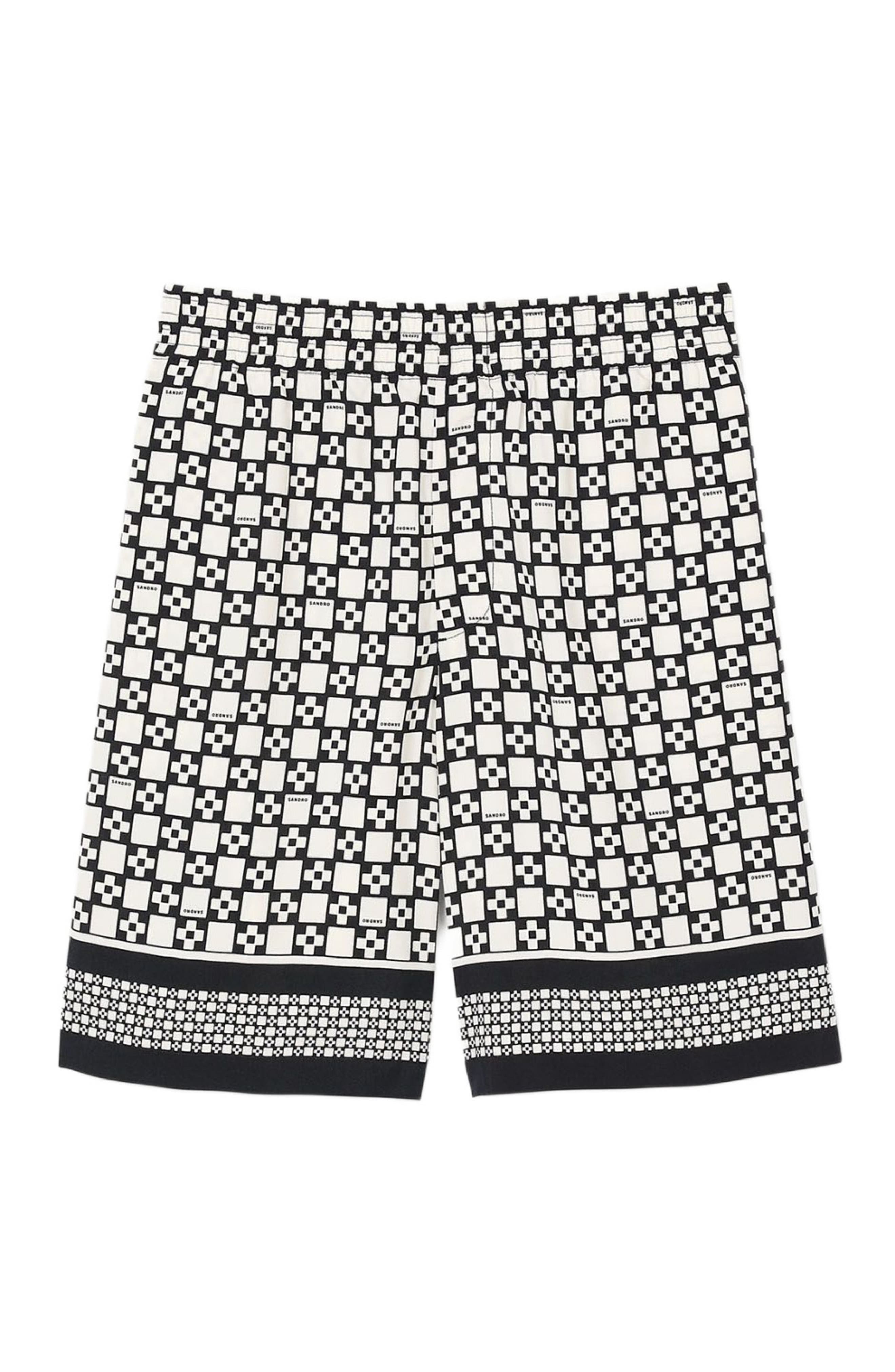 SANDRO Square Cross floaty Bermuda shorts in Black at Nordstrom - 5