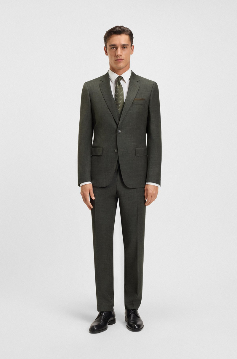 THREE-PIECE SLIM-FIT SUIT IN PATTERNED STRETCH WOOL 1